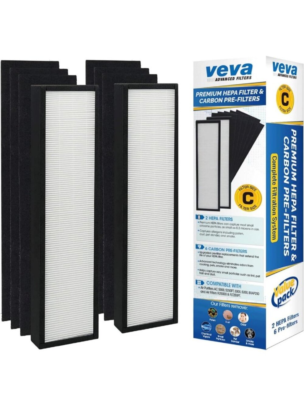 HEPA Air Filters & Carbon Pre-Filters Replacement for Germ Guardian Models